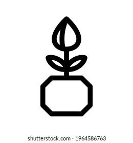 plant pot icon or logo isolated sign symbol vector illustration - high quality black style vector icons
