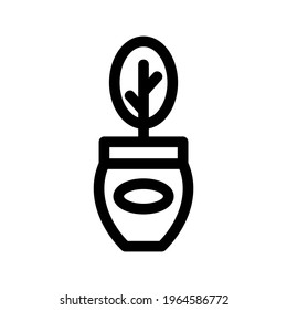 plant pot icon or logo isolated sign symbol vector illustration - high quality black style vector icons
