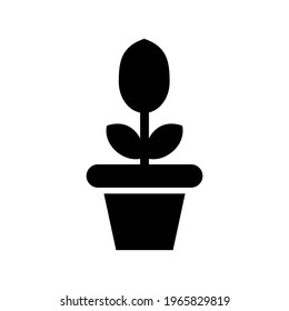 plant pot icon or logo isolated sign symbol vector illustration - high quality black style vector icons
