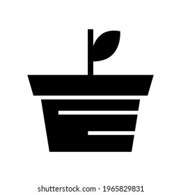 icono de la olla de planta o logotipo símbolo de signo aislado ilustración vectorial de alta calidad estilo negro iconos vectoriales
