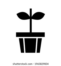 plant pot icon or logo isolated sign symbol vector illustration - high quality black style vector icons
