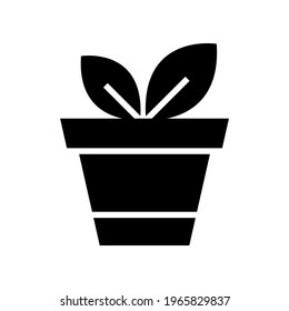 plant pot icon or logo isolated sign symbol vector illustration - high quality black style vector icons
