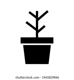 icono de la olla de planta o logotipo símbolo de signo aislado ilustración vectorial de alta calidad estilo negro iconos vectoriales
