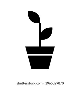 plant pot icon or logo isolated sign symbol vector illustration - high quality black style vector icons
