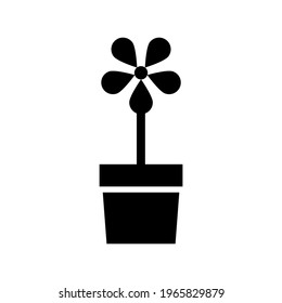 plant pot icon or logo isolated sign symbol vector illustration - high quality black style vector icons
