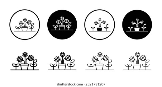 Plant Pot Icon logo set vector