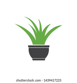 plant pot icon logo vector illustration design template