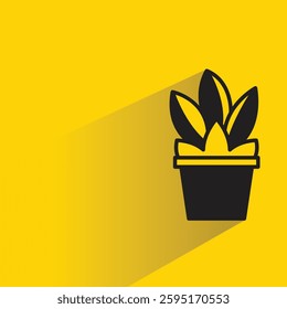 plant pot icon on shadow yellow background