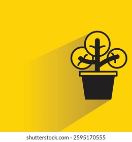 plant pot icon on shadow yellow background