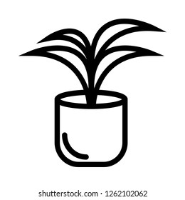 plant in pot icon with outline style
