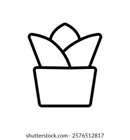 Plant Pot Icon Outline vector for web ui