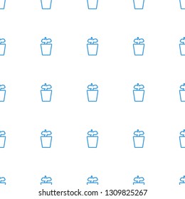 plant in pot icon pattern seamless white background. Editable outline plant in pot icon. plant in pot icon pattern for web and mobile.