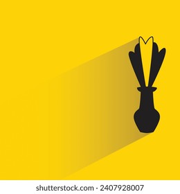 plant pot icon with shadow on yellow background