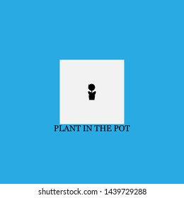 plant in the pot icon sign signifier vector