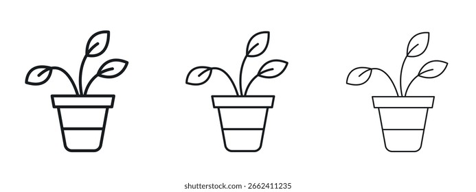 Plant Pot icon diseño de línea simple - Ilustración vectorial simple