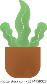 plant in a pot icon sticker design green indoor plant with brown pot