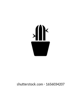 Pflanze und Topf Symbol Vorlage. Vektorillustration 