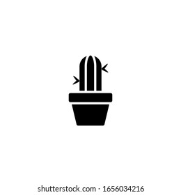 Plantilla de icono Planta y olla. Ilustración del vector 