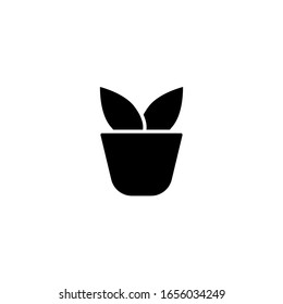 Plant and pot icon template. Vector illustration 