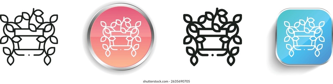 plant pot icon. Thin Linear, Regular and Button Style Design Isolated On White Background