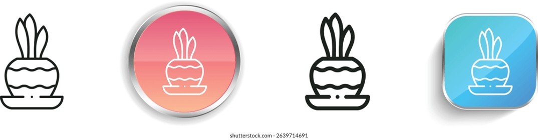 plant pot icon. Thin Linear, Regular and Button Style Design Isolated On White Background