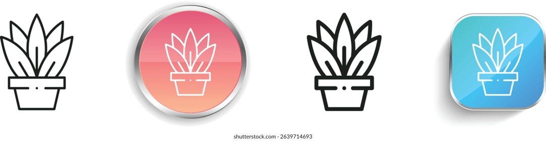 plant pot icon. Thin Linear, Regular and Button Style Design Isolated On White Background