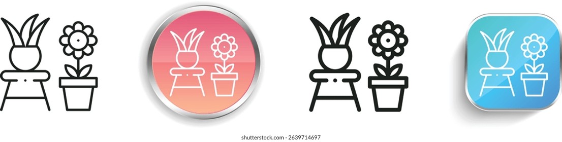 plant pot icon. Thin Linear, Regular and Button Style Design Isolated On White Background