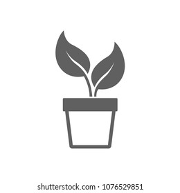 Plant pot icon in trendy flat style isolated on white background. Symbol for your web site design, logo, app, UI. Vector illustration, EPS
