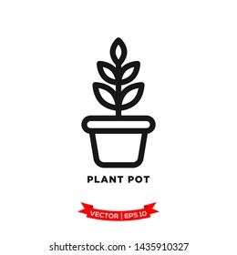 plant pot icon in trendy flat style 