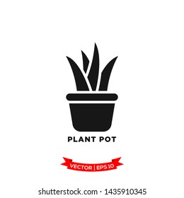 plant pot icon in trendy flat style 