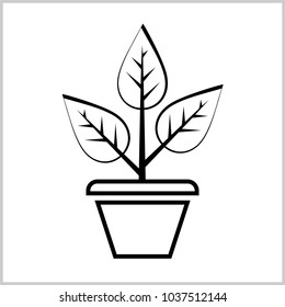 Plant Pot Icon Vector Art Illustration