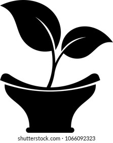 Plant Pot Icon Vector Art Illustration