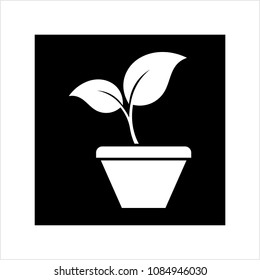 Plant Pot Icon Vector Art Illustration