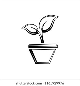 Plant Pot Icon Vector Art Illustration