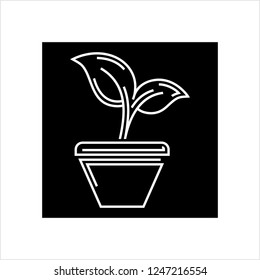 Plant Pot Icon Vector Art Illustration