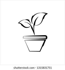 Plant Pot Icon Vector Art Illustration