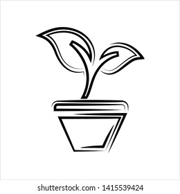 Plant Pot Icon Vector Art Illustration