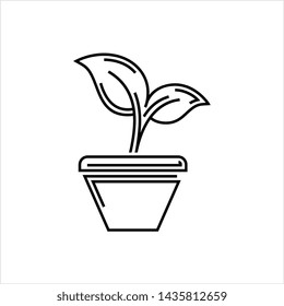 Plant Pot Icon Vector Art Illustration