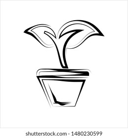 Plant Pot Icon Vector Art Illustration