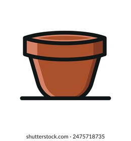 Plantillas de diseño de Vector de iconos de macetas de plantas simples y modernas
