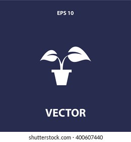 plant in pot icon. vector eps10 icon
