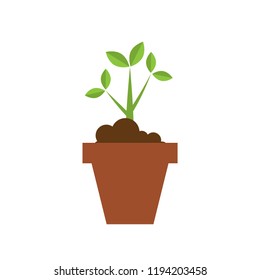Plant pot icon. Vector illustration flat design 