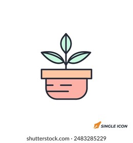 Plant Pot icon vector illustration. Plant Pot symbol isolated on white background