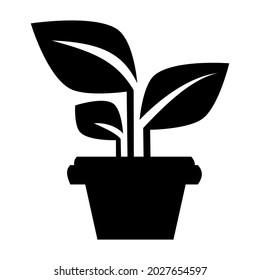 Vector de icono de la olla vegetal aislado en fondo blanco.