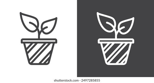 Plant Pot Icon vector logo set collection for web app ui