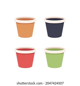 Vector de icono de la olla de planta. Plantar olla sobre fondo blanco.