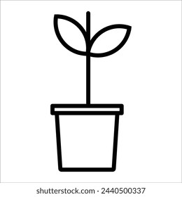 Plantar en la olla icono vector signo . Vector EPS 10