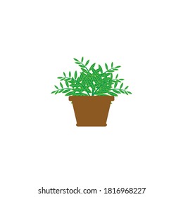 planta en un icono de la olla símbolo vector ilustración aislada fondo blanco