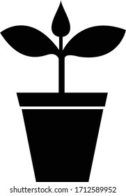 Vector de icono de la olla vegetal. Icono de olla de planta plana de la colección natural