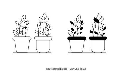Plant Pot icon with white background vector stock illustration